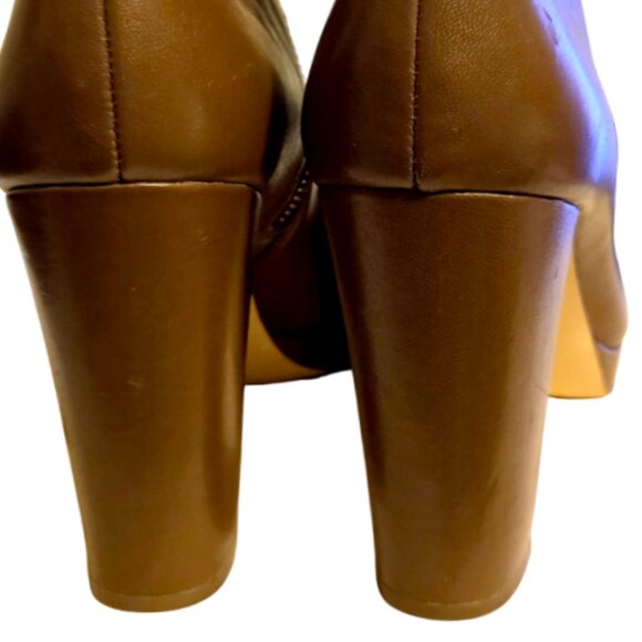 Michael Kors Ankle Boots. Women's Leather Boots, Designer Boots, Brown Boots - Picture 6 of 14